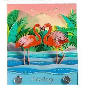 Siweme 3D Flamingo Memo Pad Artistic Design Hand-Bound 100 Sheets